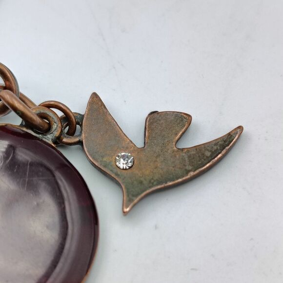 Cecile Jeanne Paris Burgundy Plum Color Enamel Panel Statement Necklace Rare - Picture 12 of 15